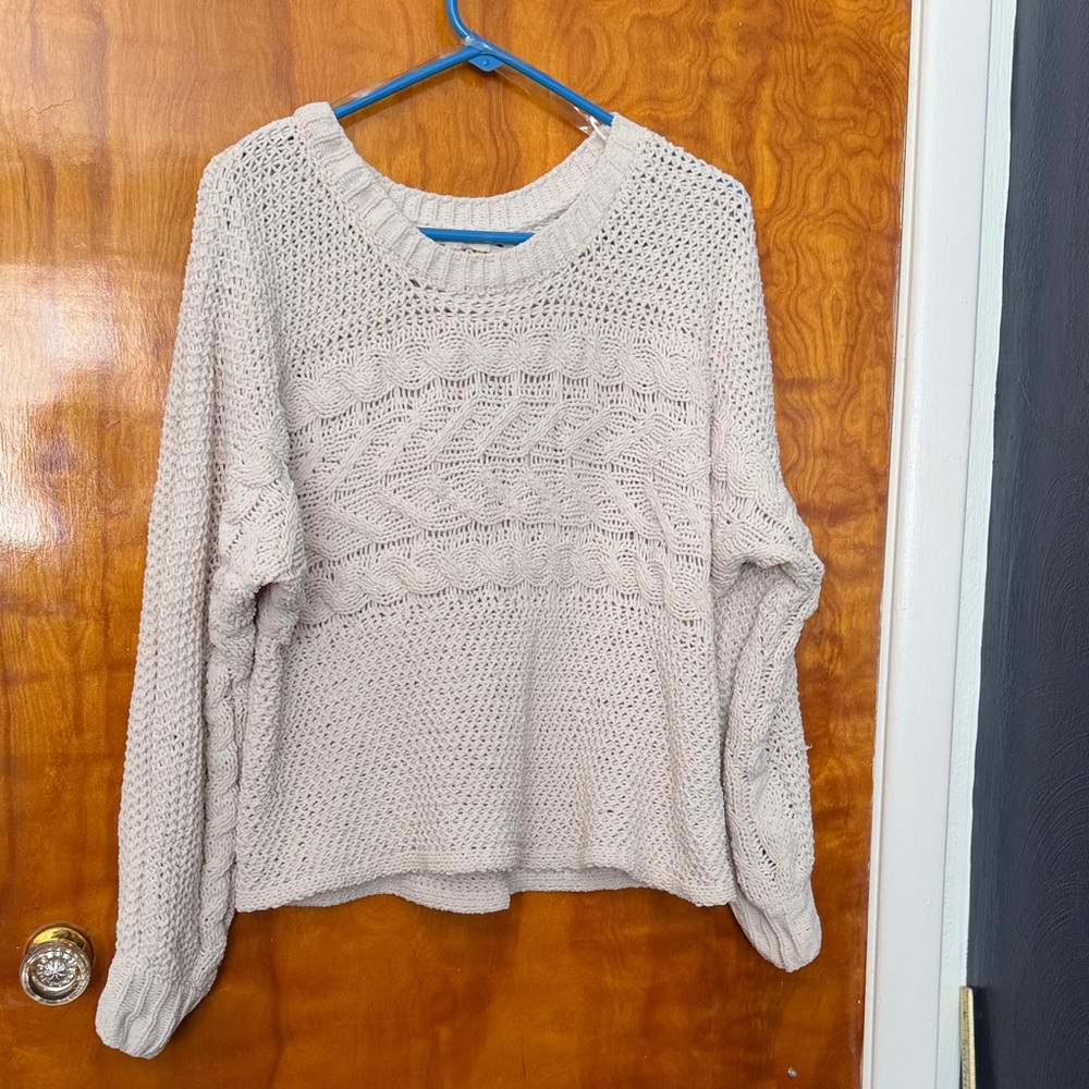 Rewind Cream Cable Knit Sweater